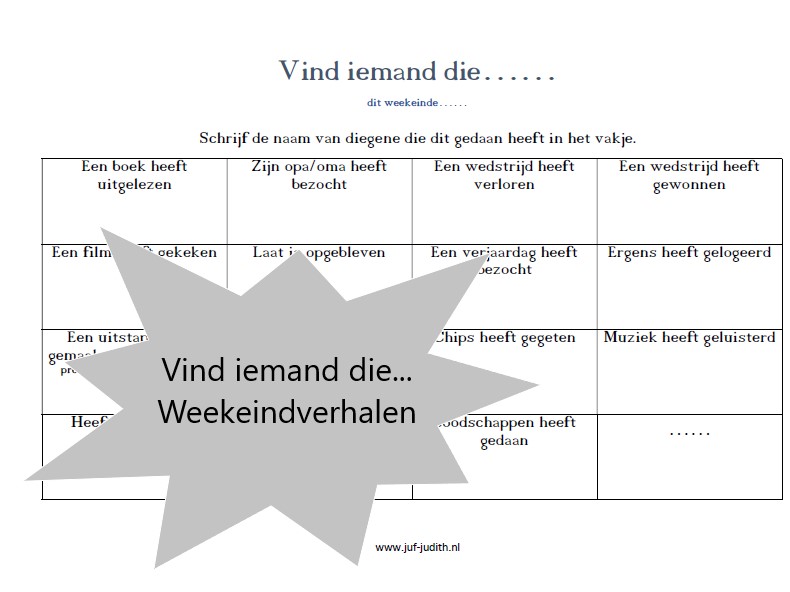 Starter: Vind iemand die