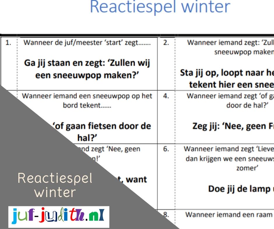 Reactiespel winter