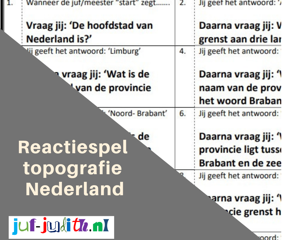 Reactiespel topografie Nederland