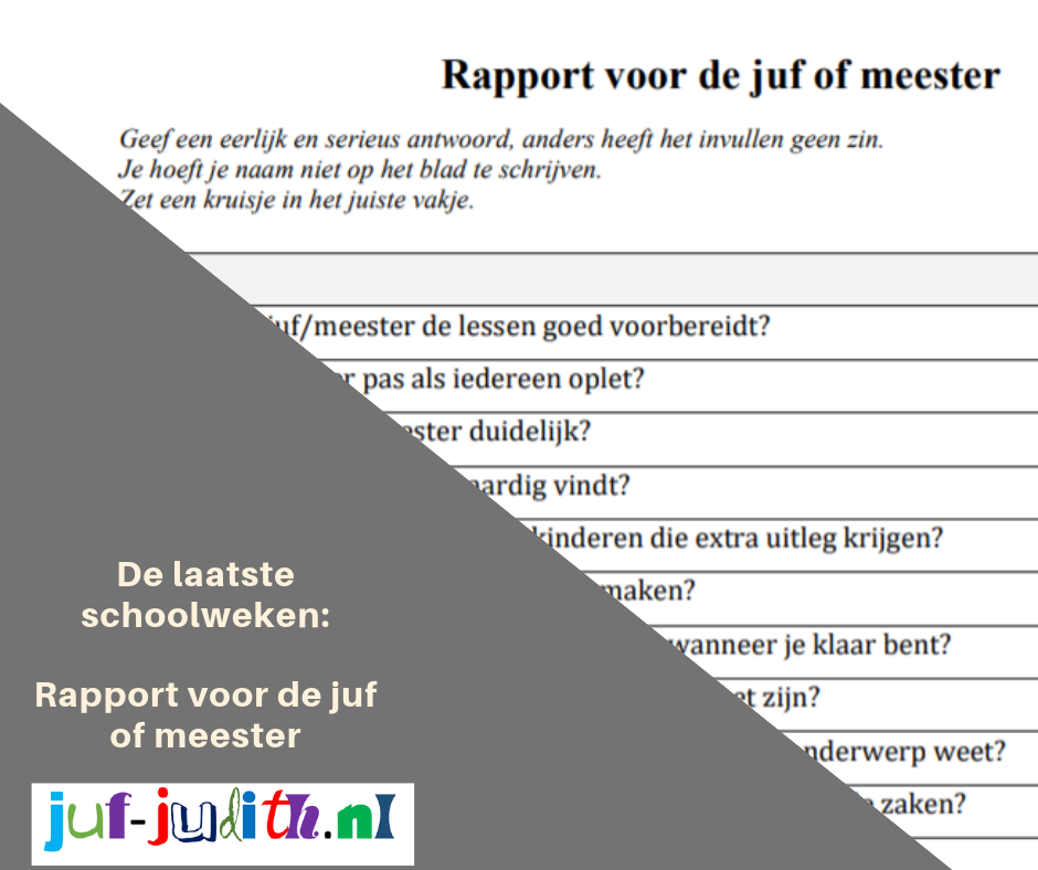 Schooljaar afronden: Rapport voor de juf of meester