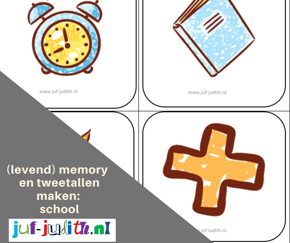 Tweetallen maken en memory thema school