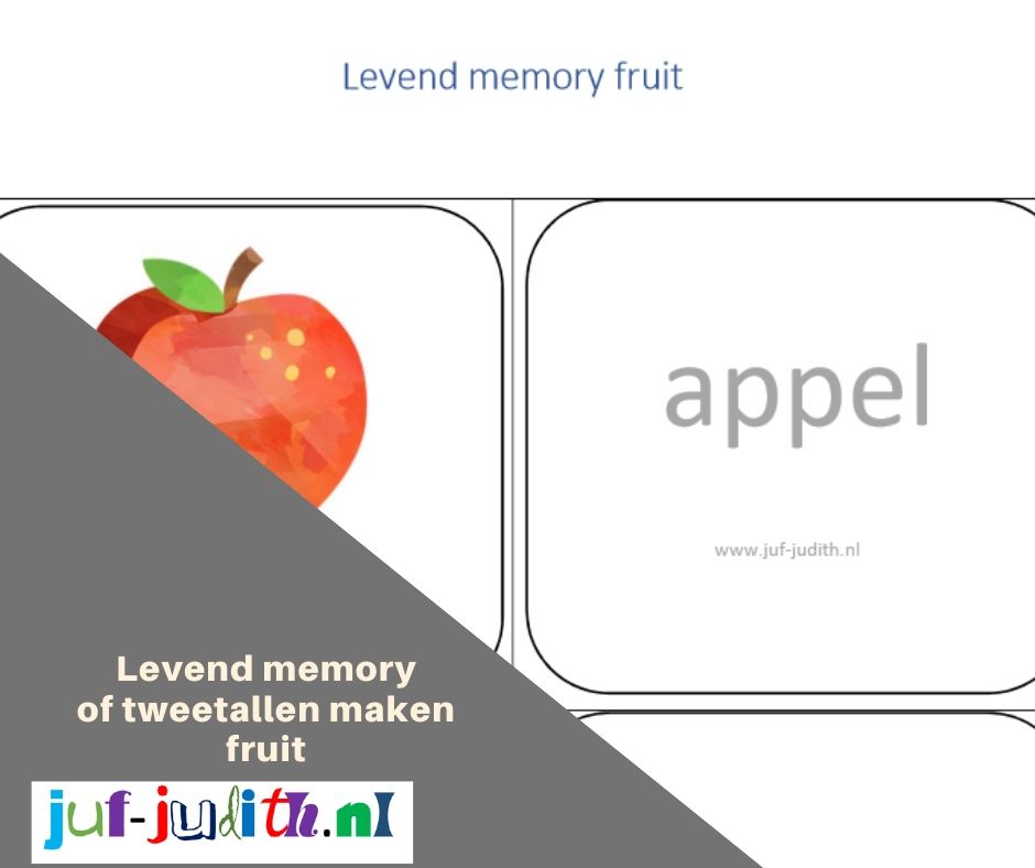 Tweetallen maken en memory fruit