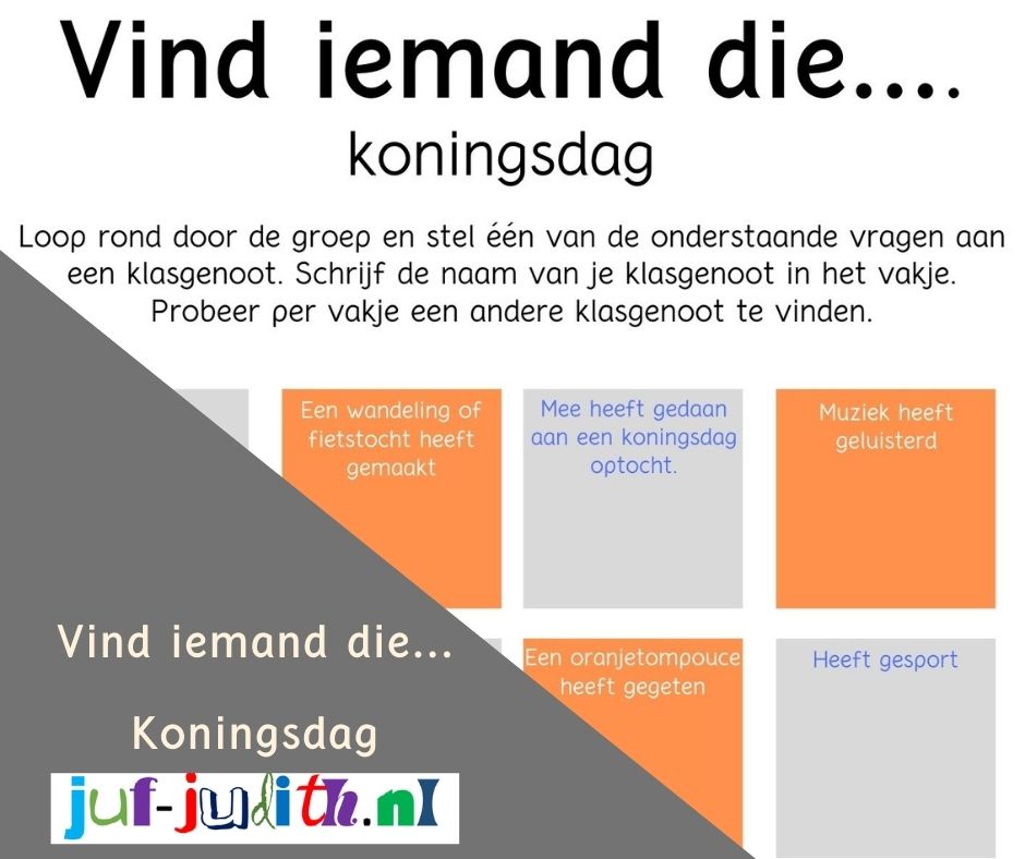 Vind iemand die.... Koningsdag